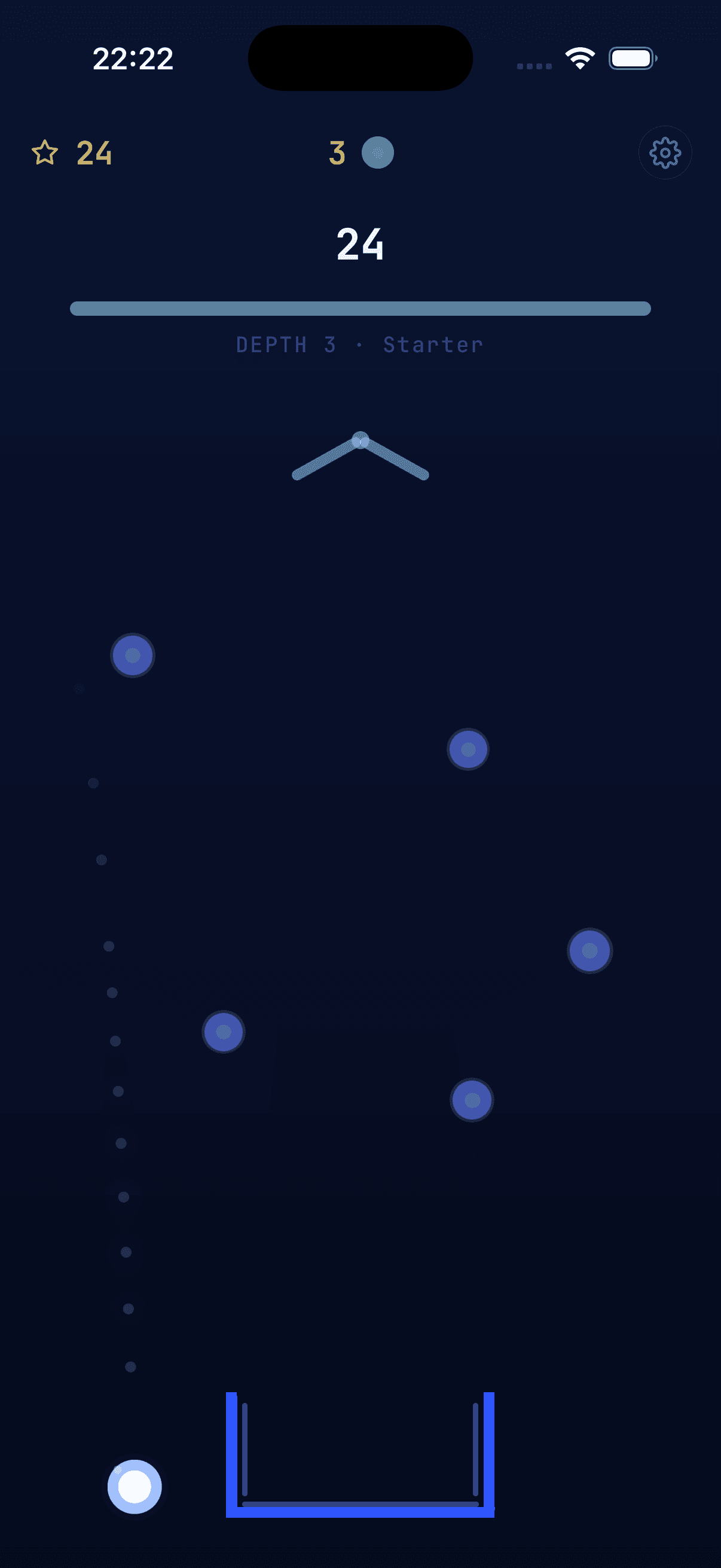 Failure screen after a missed drop